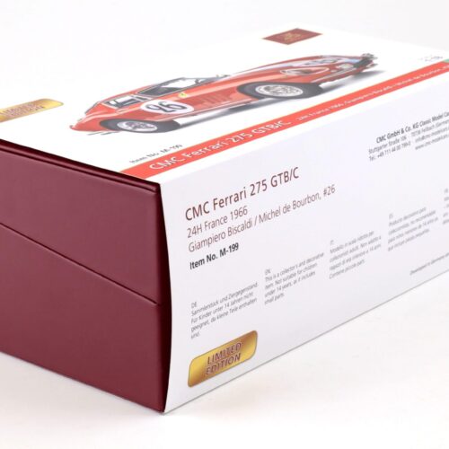 1:18 CMC Ferrari 275 GTB/C 24h Le Mans 1966 Biscaldi/ de Bourbon #26 red M-199