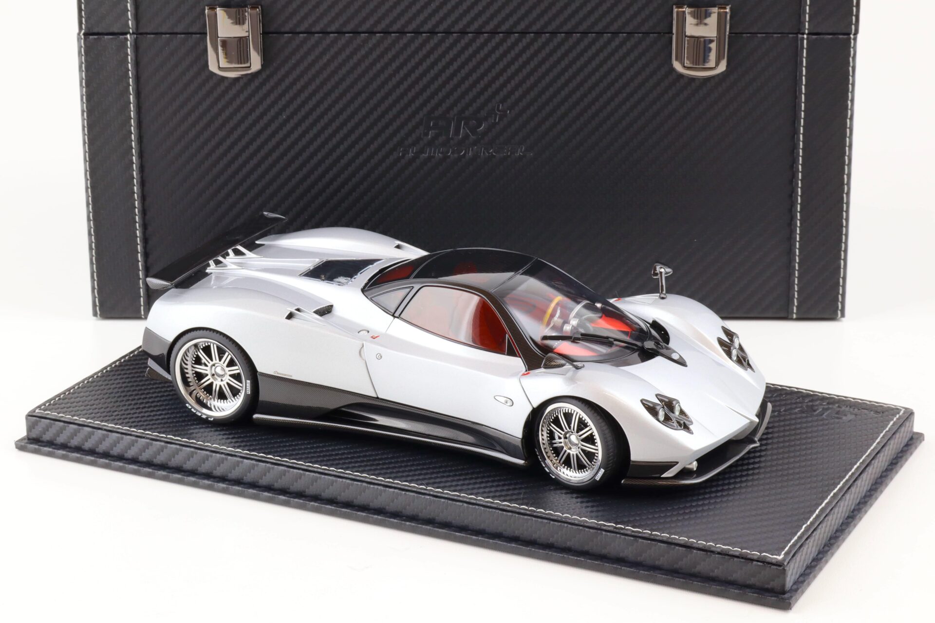 1:18 BBR Almost Real Pagani Zonda F Mercurio grey with suitcase - Limited 100 pcs.