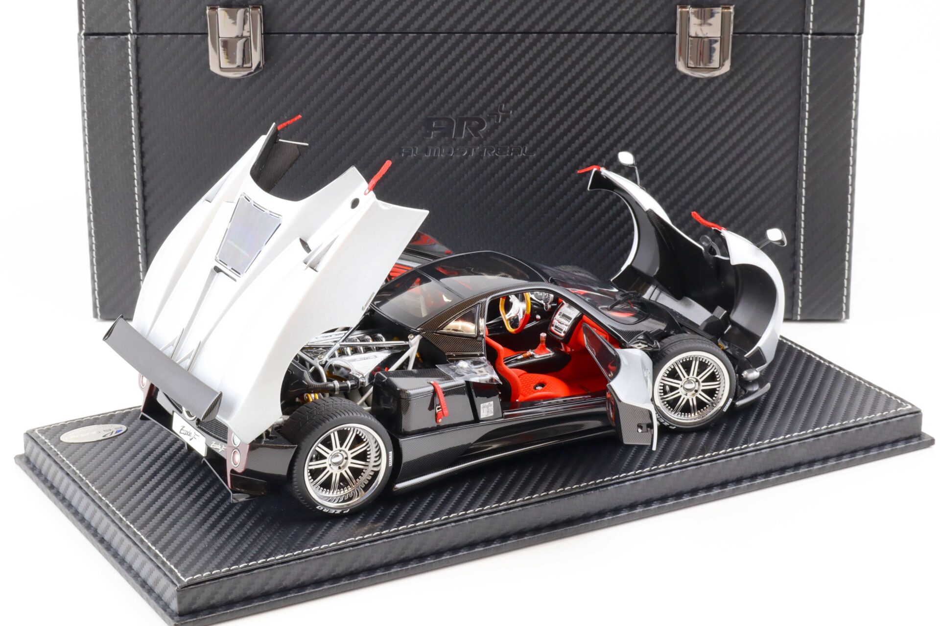 1:18 BBR Almost Real Pagani Zonda F Mercurio grey with suitcase - Limited 100 pcs.