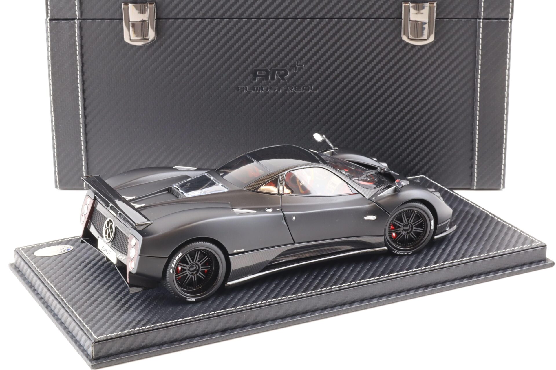 1:18 BBR Almost Real Pagani Zonda F matt black with suitcase - Limited 50 pcs.