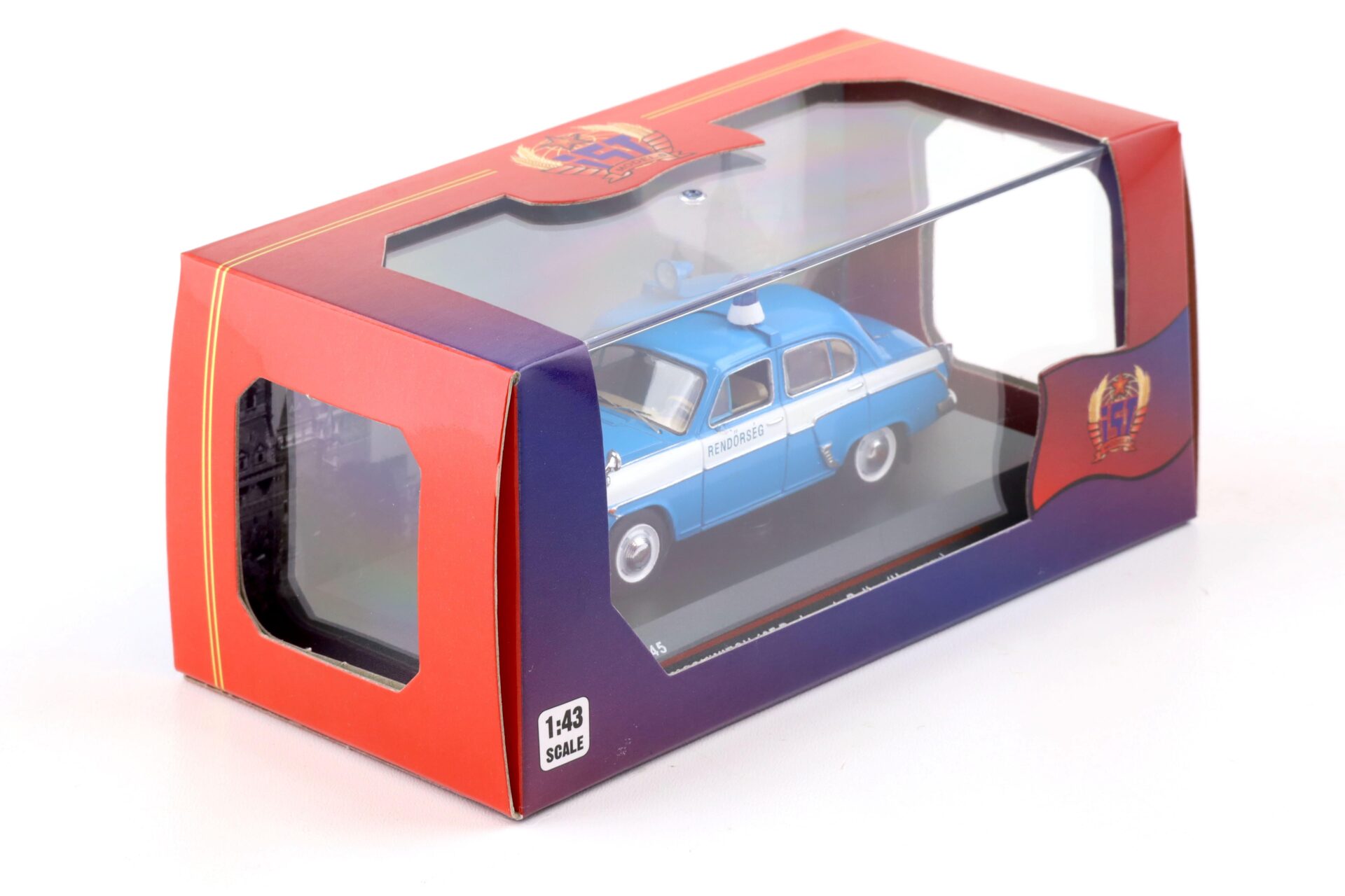 1:43 IST Models Moskwitch 407 Budapest Police Hungary 1959 blue/ white