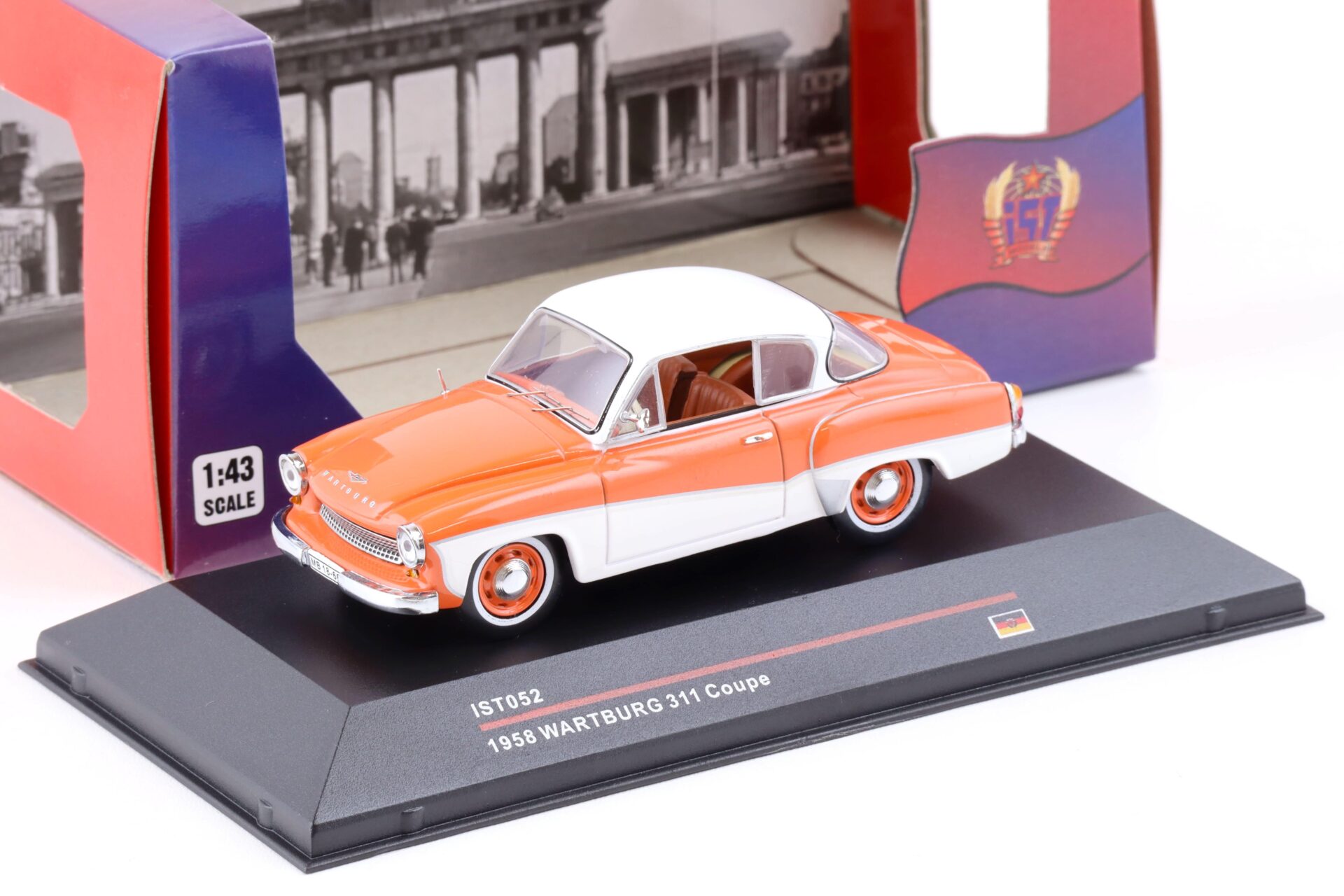1:43 IST Models Wartburg 311 Coupe 1958 orange & cream
