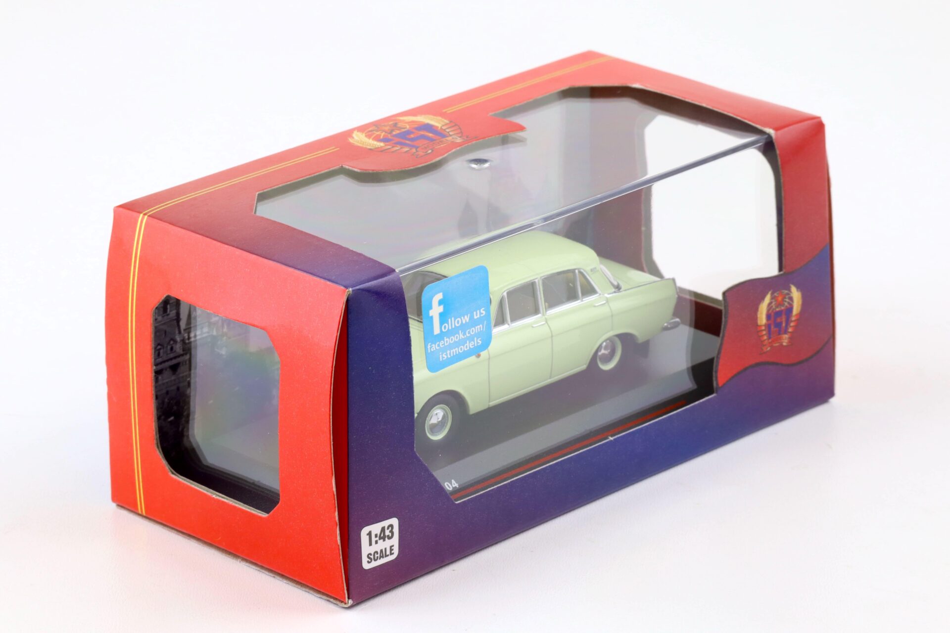 1:43 IST Models Moskwitch 412 Limousine 1971 light green