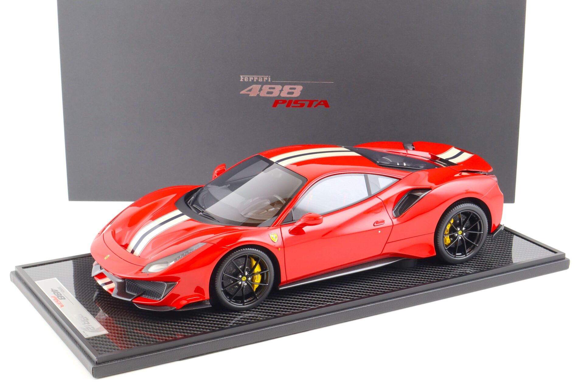 ID 82627 orig.jpg 1:12 BBR Ferrari 488 Pista Rosso Corsa 322/ Argento-blue stripes - Limited 20 pcs.