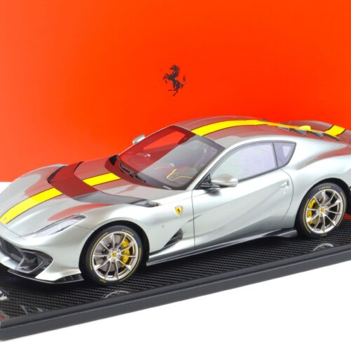 1:12 BBR Ferrari 812 Competizione Grigio Coburn/ yellow stripe - Limited 232 pcs.