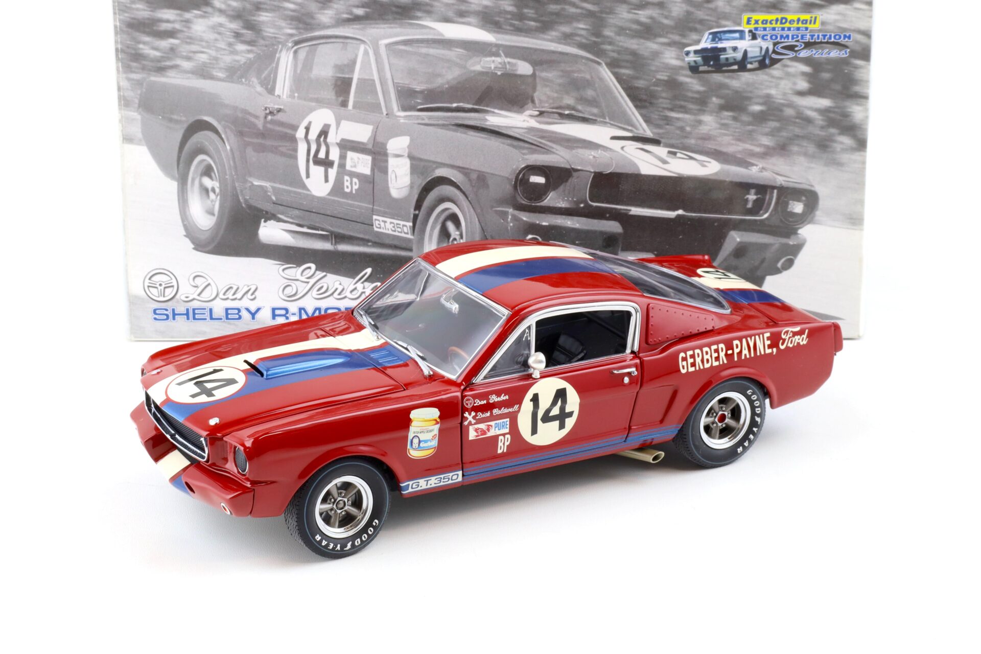 1:18 Exact Detail 1965 Shelby GT 350R Coupe Dan Gerber #14 red