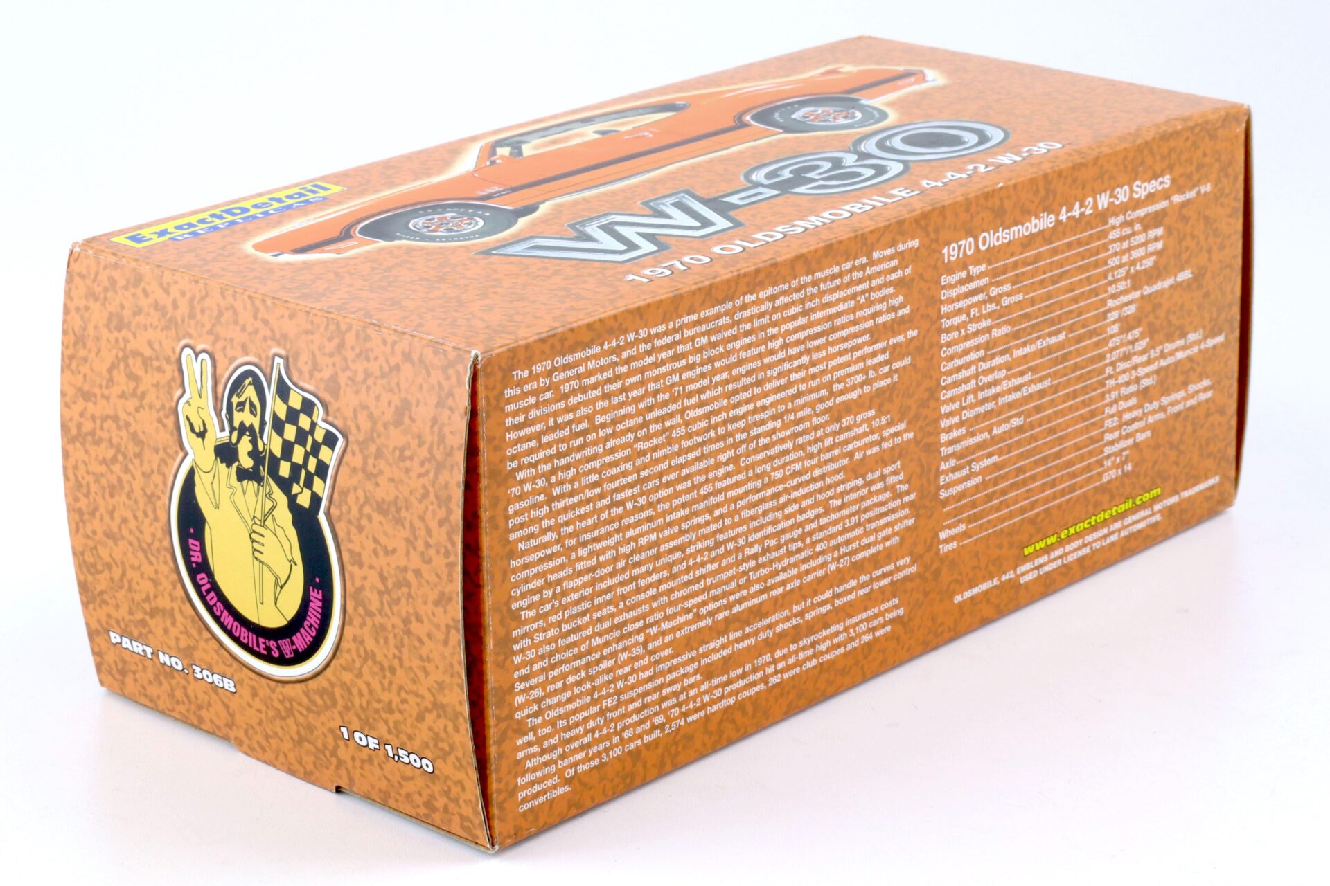 1:18 Exact Detail 1970 Oldsmobile 442 W-30 Coupe orange/ black