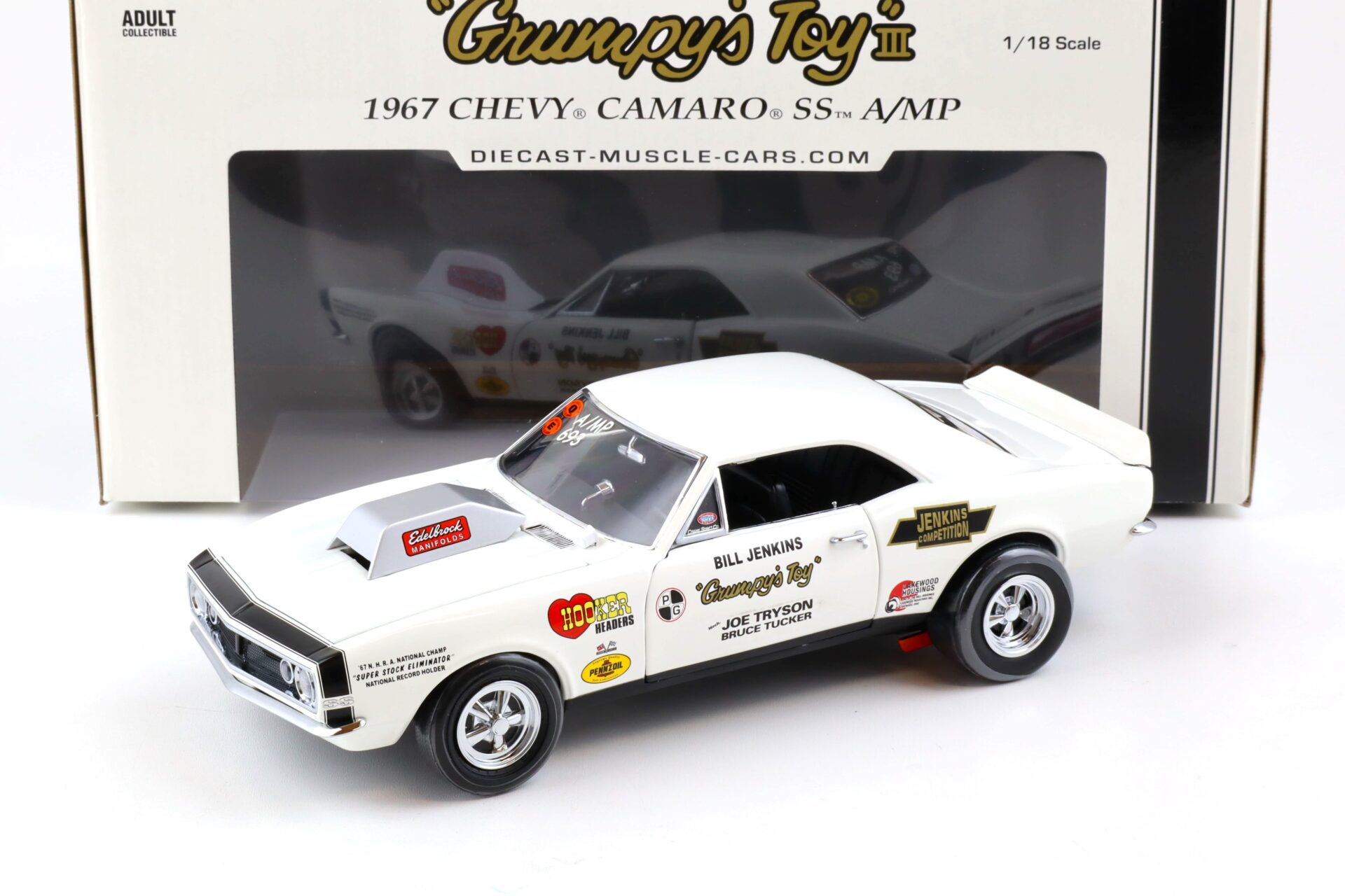 1:18 Precision 1967 Chevrolet Camaro SS A/MP GrumpyÂ´s Toy III Bill Jenkins white