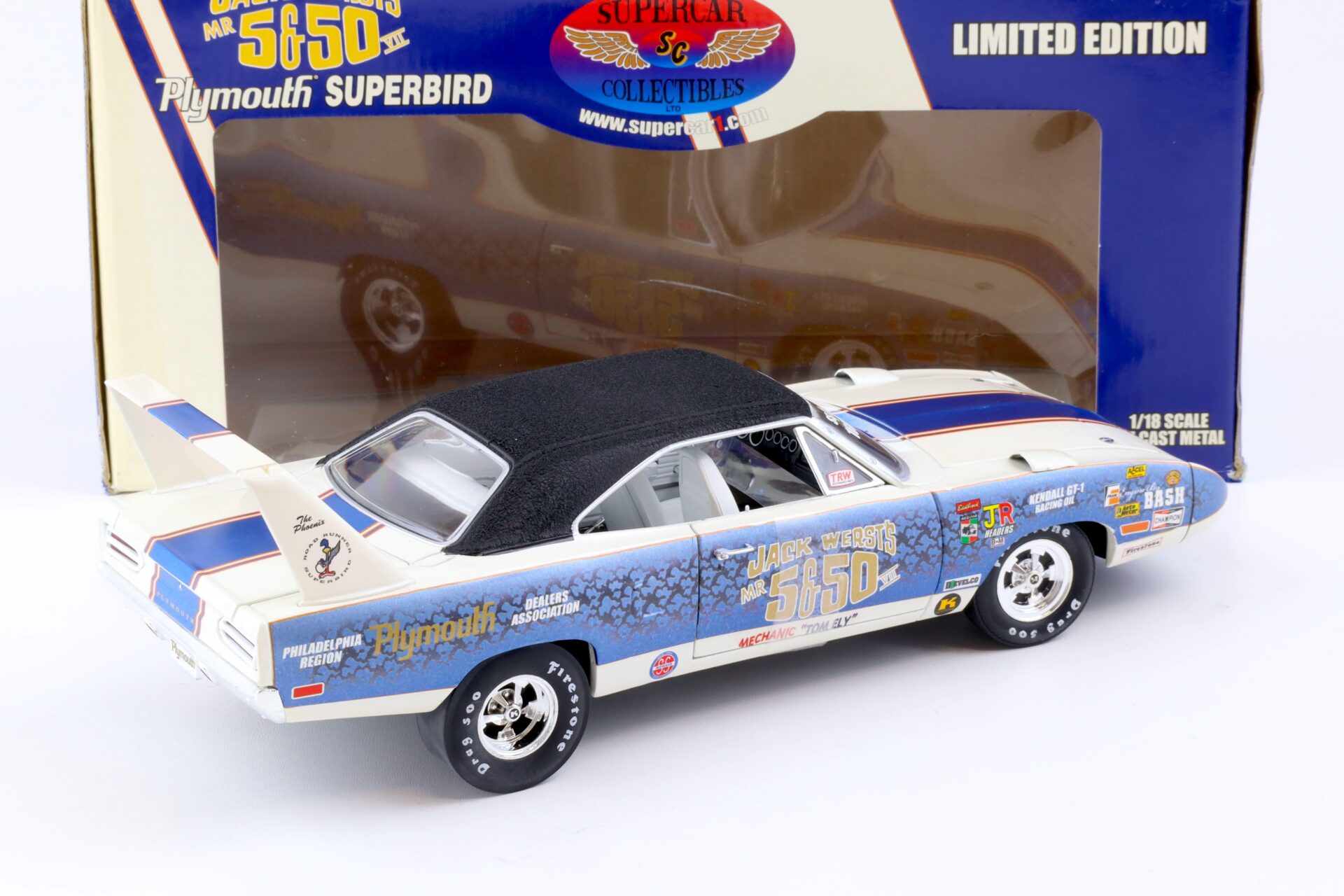 1:18 ERTL Supercar Collectibles Plymouth Superbird Jack WerstÂ´s Mr 5&50 VII