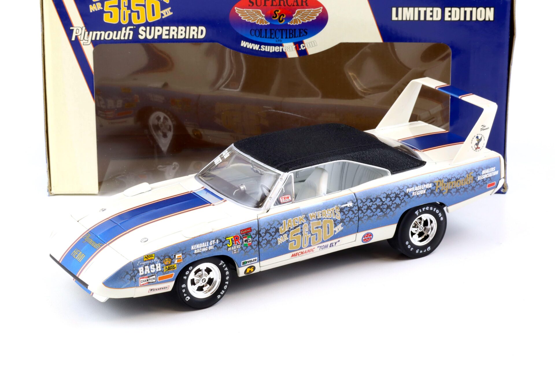 1:18 ERTL Supercar Collectibles Plymouth Superbird Jack WerstÂ´s Mr 5&50 VII