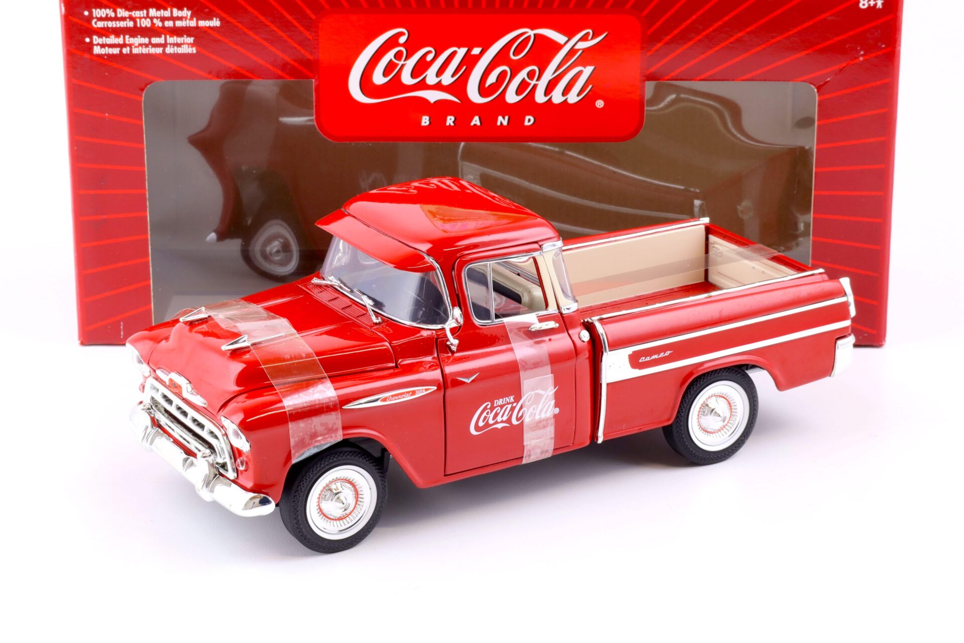 1:18 Johnny Lightning 1957 Chevrolet Chevy Camaro Pickup COCA COLA red