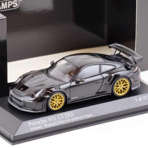 1:43 Minichamps Porsche 911 (991.2) GT2 RS Weissach Package 2018 black/ gold wheels