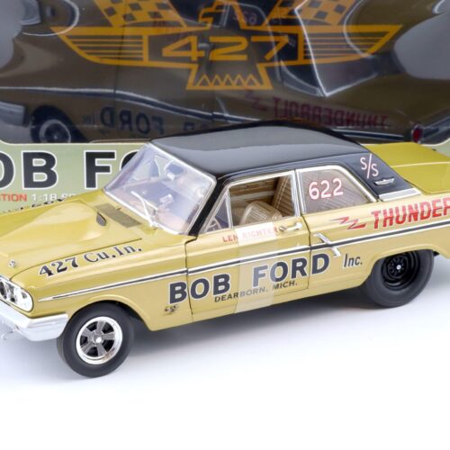 1:18 ACME 1964 Ford Fairlane 500 Thunderbolt NHRA BOB Ford #622 gold/black