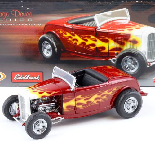 1:18 GMP Ford Vintage Deuce Roadster Hot Rod Edelbrock Brizio red with flames