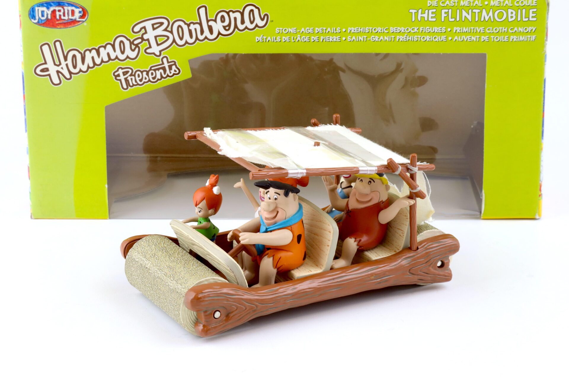 1:18 ERTL Joyride The Flintstones Flintmobile Fred Feuerstein + Figures