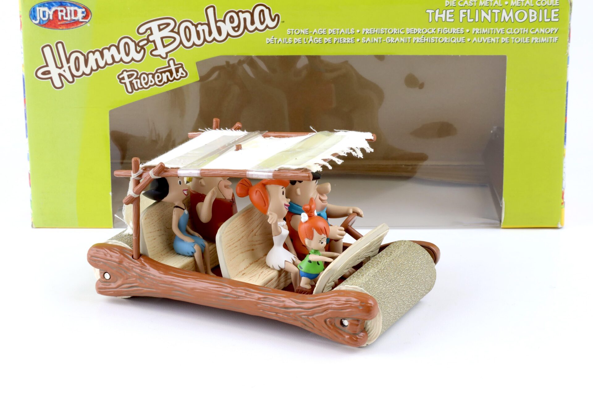 1:18 ERTL Joyride The Flintstones Flintmobile Fred Feuerstein + Figures