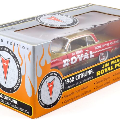 1:18 ERTL 1962 Pontiac Catalina Jim Wangers Royal Pontiac gold/ red - Image 4