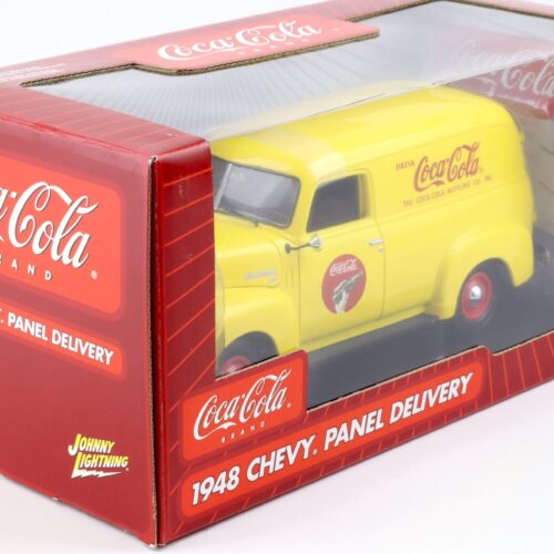 1:18 Johnny Lightning 1948 Chevrolet Panel Delivery Van COCA COLA yellow