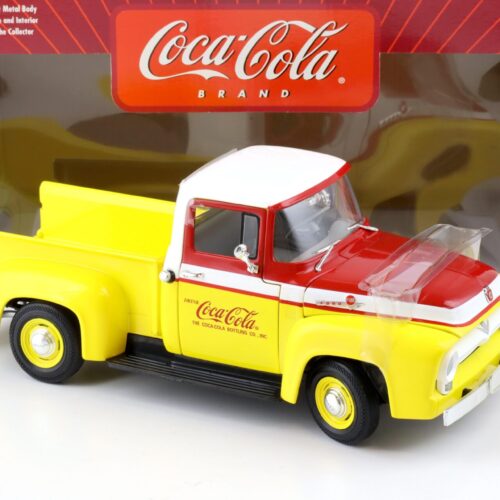 1:18 Johnny Lightning 1956 Ford Pickup COCA COLA yellow/ red/ white - Image 2