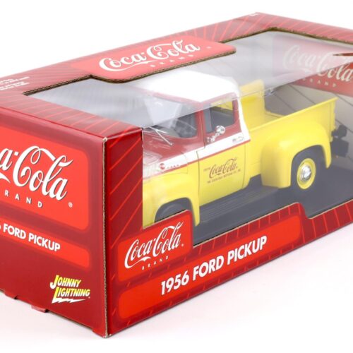 1:18 Johnny Lightning 1956 Ford Pickup COCA COLA yellow/ red/ white - Image 4