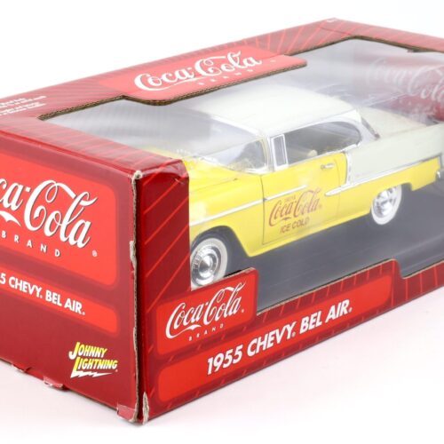 1:18 Johnny Lightning 1955 Chevrolet Bel Air COCA COLA yellow/ white