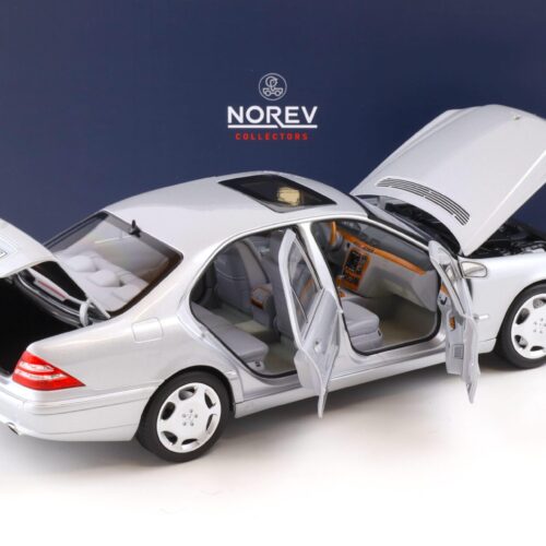 1:18 Norev Mercedes S-Class Sedan W220 silver metallic 1998 - Image 4