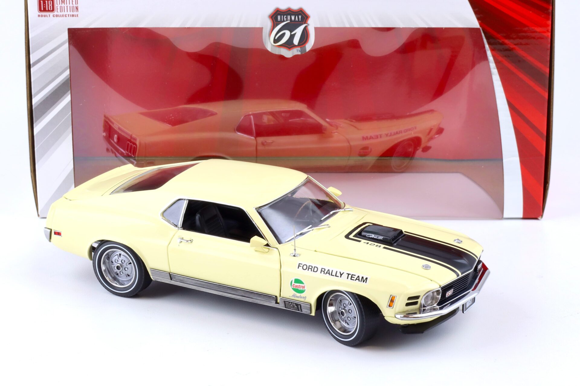 1:18 Highway61 1970 Ford Mustang Mach 1 Competition Team SCCA Ford Rally Team