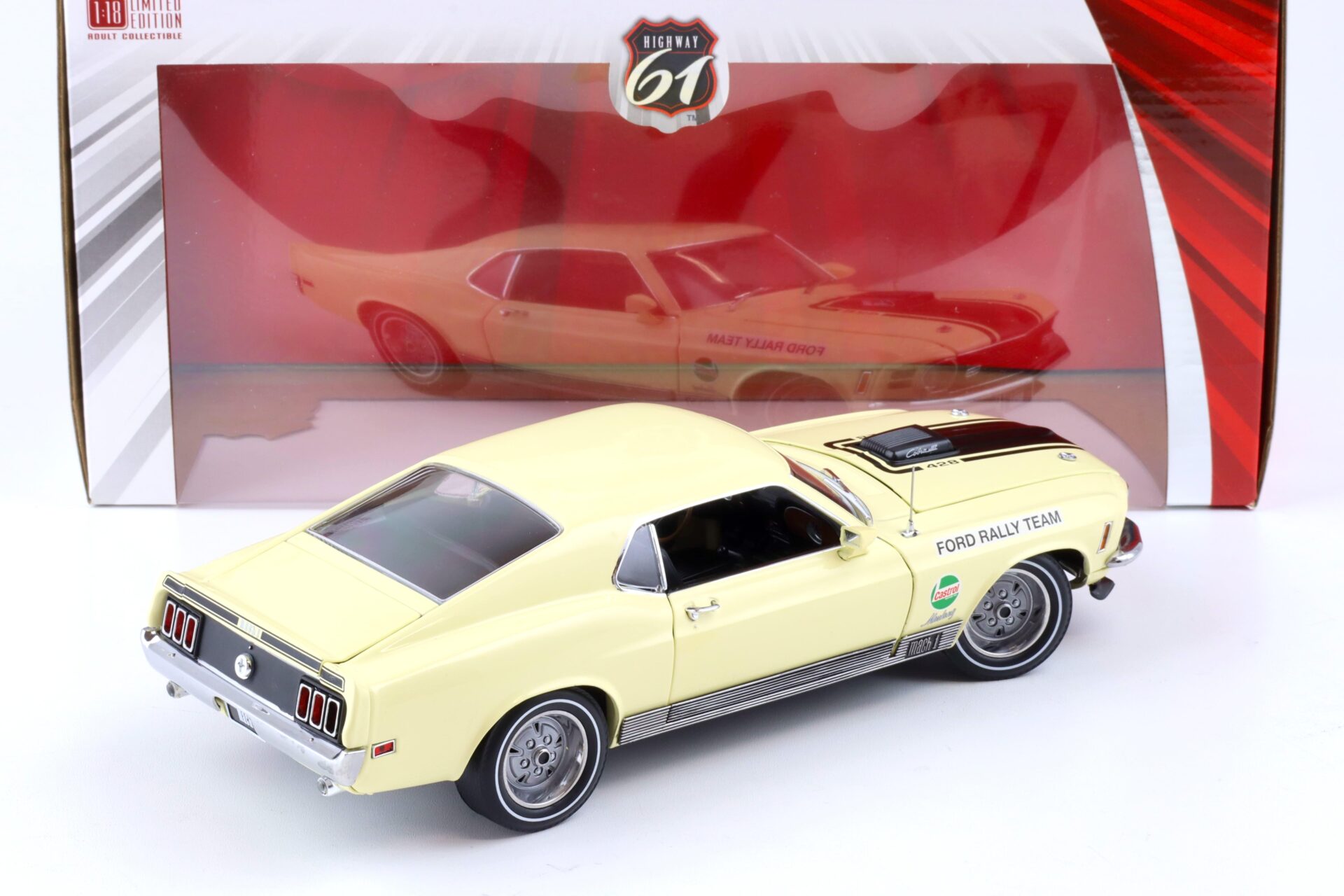 1:18 Highway61 1970 Ford Mustang Mach 1 Competition Team SCCA Ford Rally Team