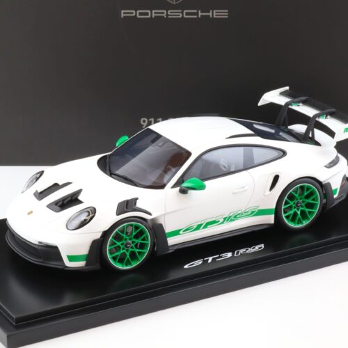 1:18 Spark Porsche 911 (992) GT3 RS white/ green Limited 911 pcs. WAP DEALER - Image 1