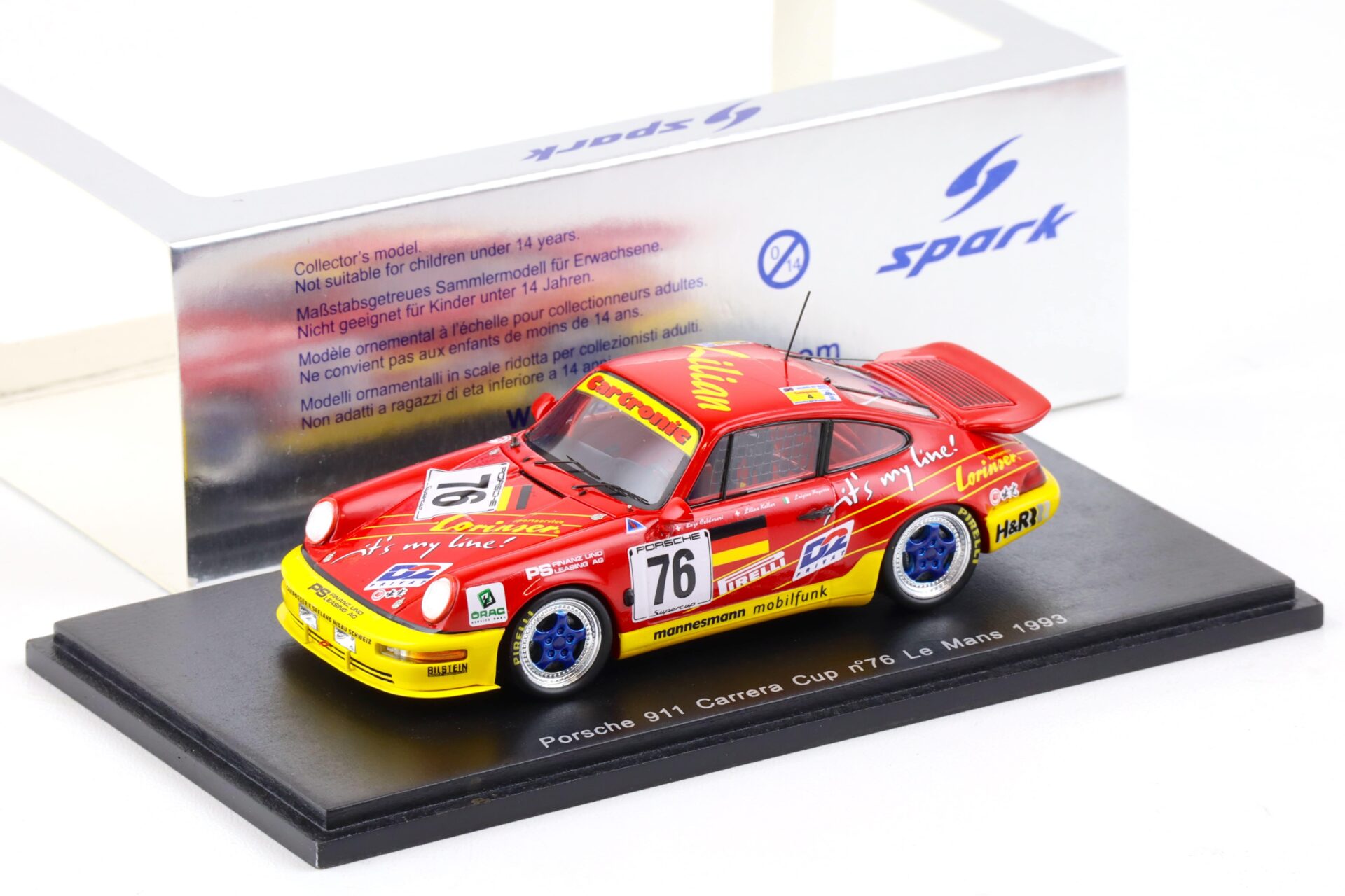 ID 83562 orig.jpg 1:43 Spark Porsche 911 (964) Carrera Cup #76 Le Mans 1993 red/ yellow S2071
