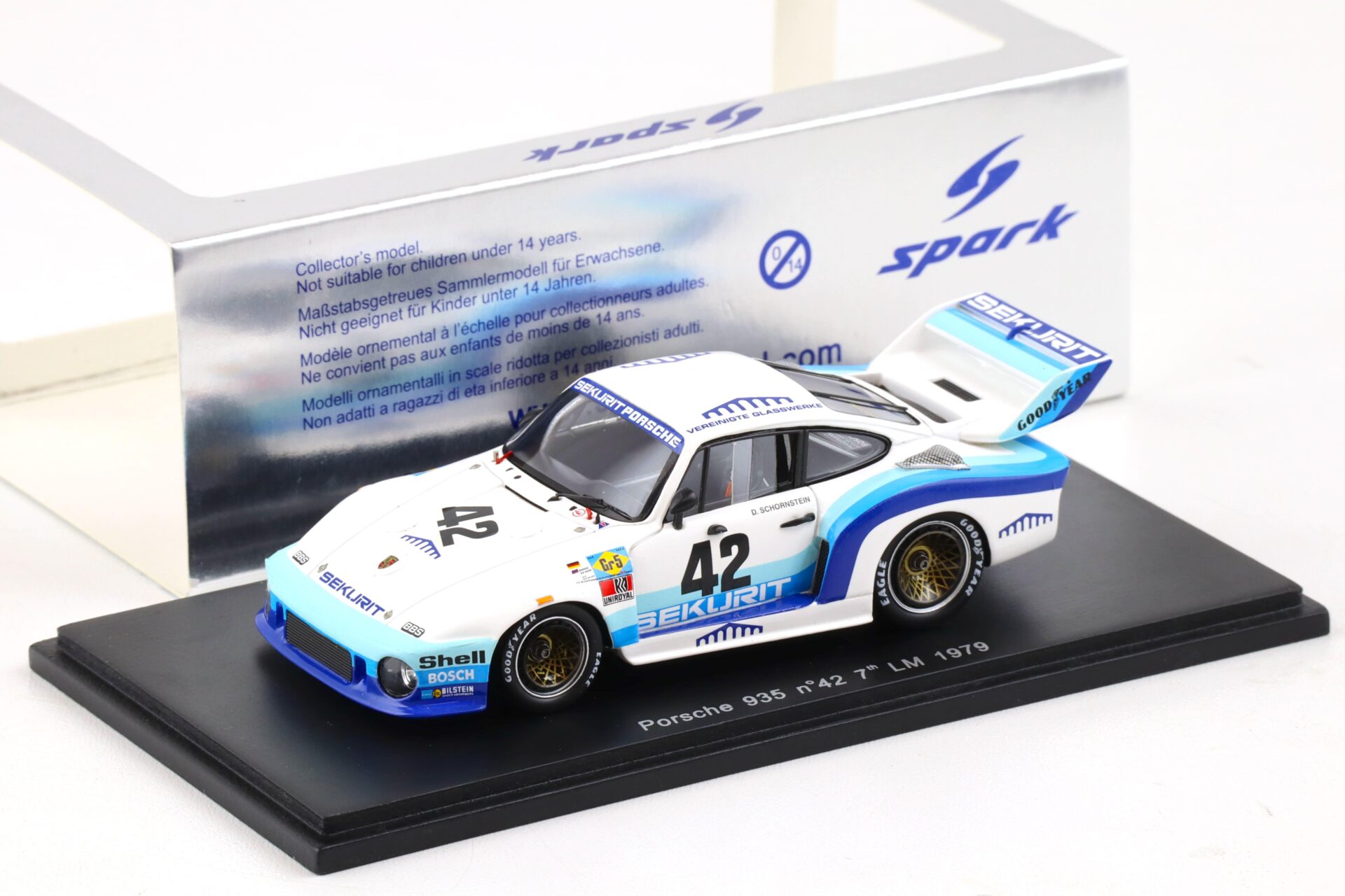 1:43 Spark Porsche 935 SEKURIT 7th Le Mans 1979 #42 D.Schornstein
