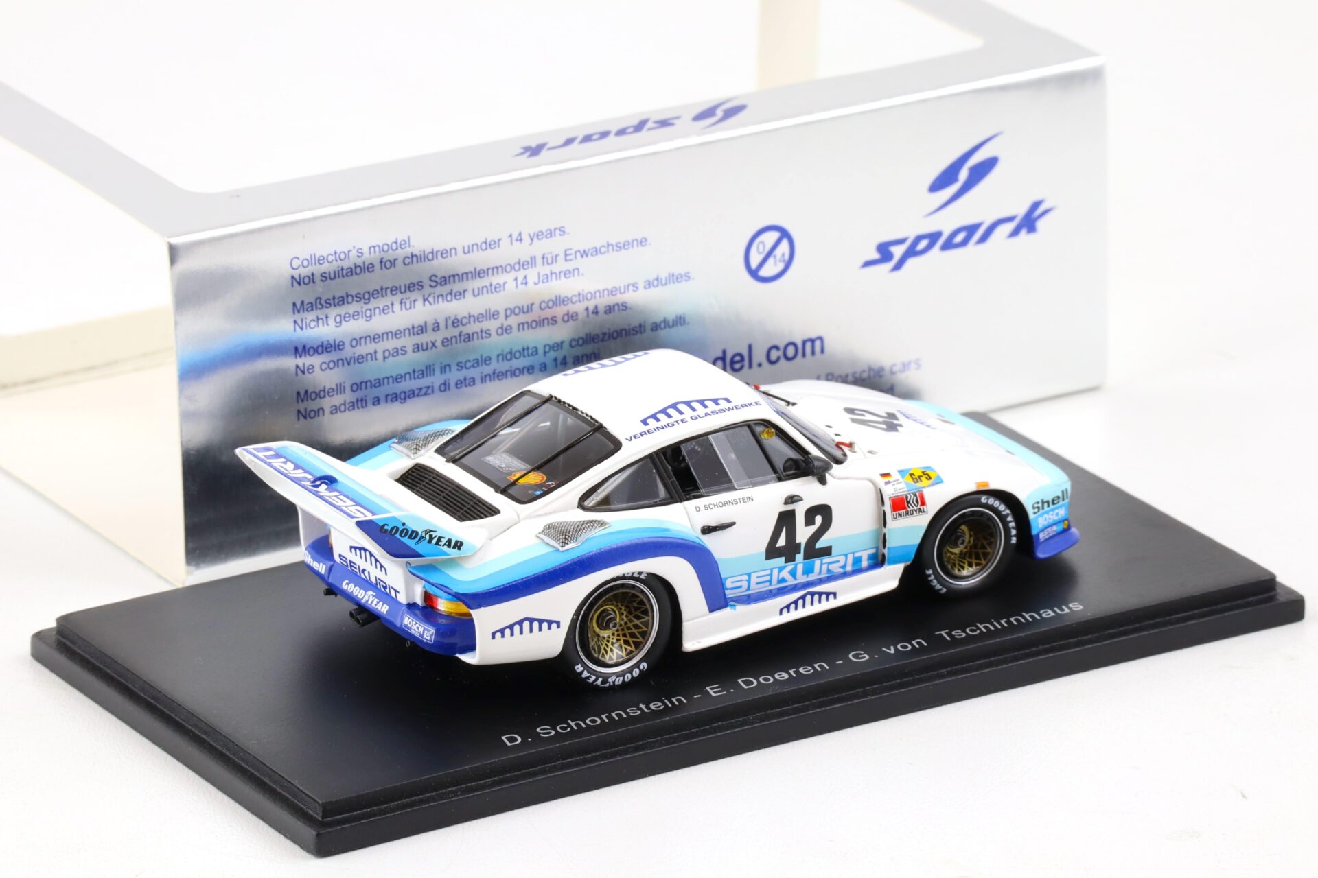 1:43 Spark Porsche 935 SEKURIT 7th Le Mans 1979 #42 D.Schornstein