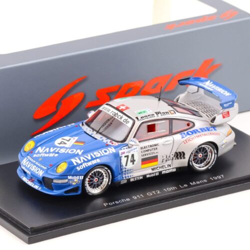 1:43 Spark Porsche 911 (993) GT2 Navision 10th Le Mans 1997 Ahrle/ Eichmann #74