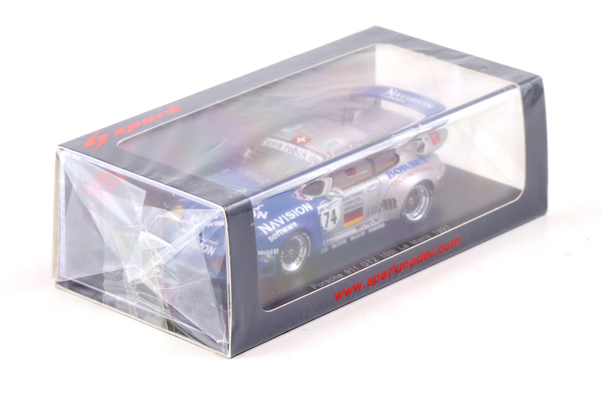 1:43 Spark Porsche 911 (993) GT2 Navision 10th Le Mans 1997 Ahrle/ Eichmann #74