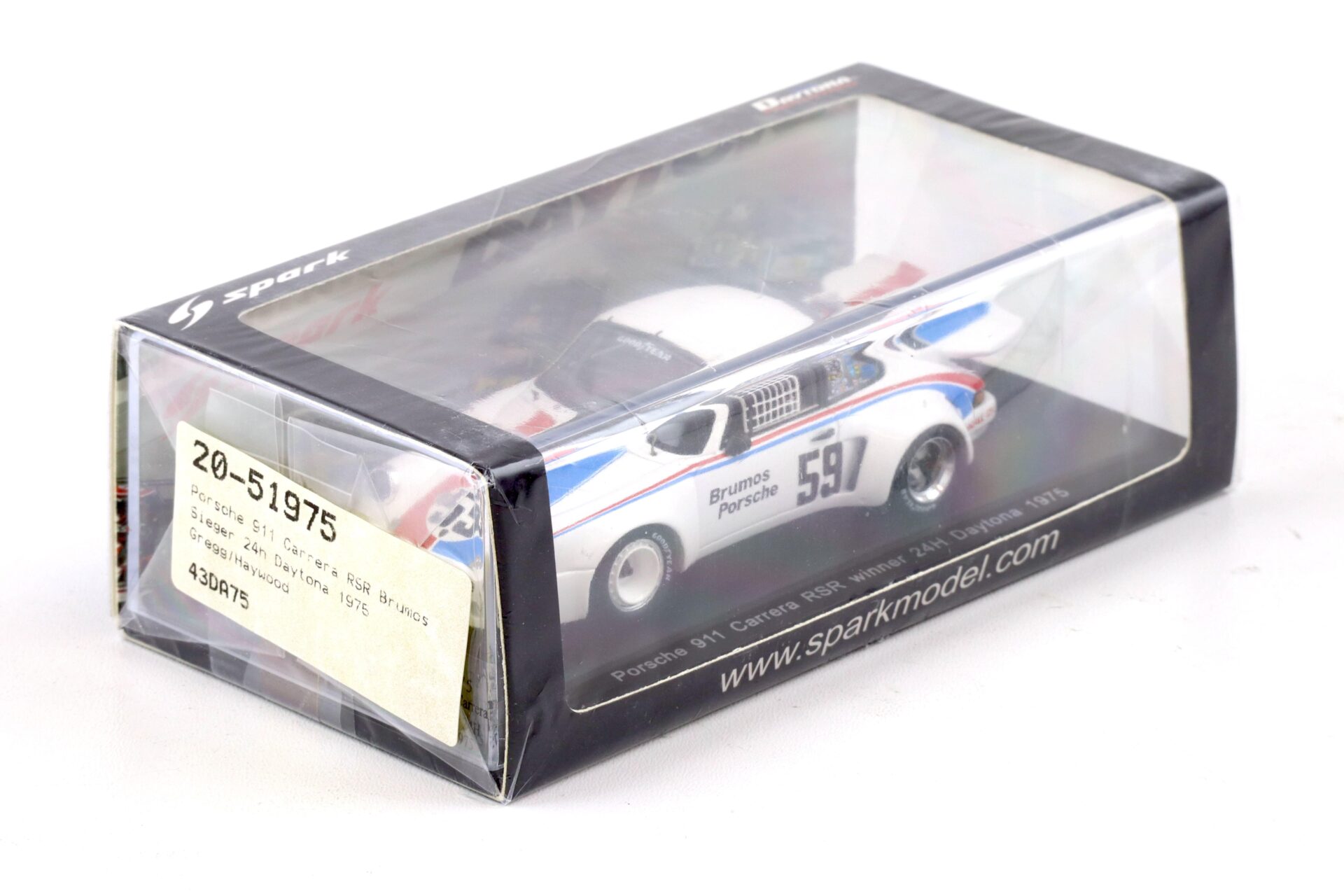 1:43 Spark Porsche 911 Carrera RSR Winner 24h Daytona 1975 Brumos Gregg/ Haywood