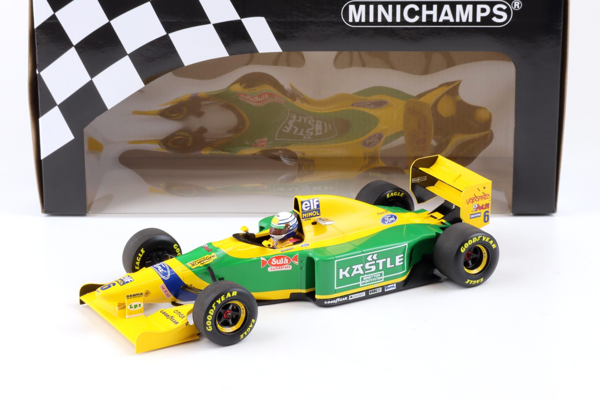 1:18 Minichamps Benetton Ford B193 R.Patrese 3rd Place British GP 1993 - Limited 150 pcs.