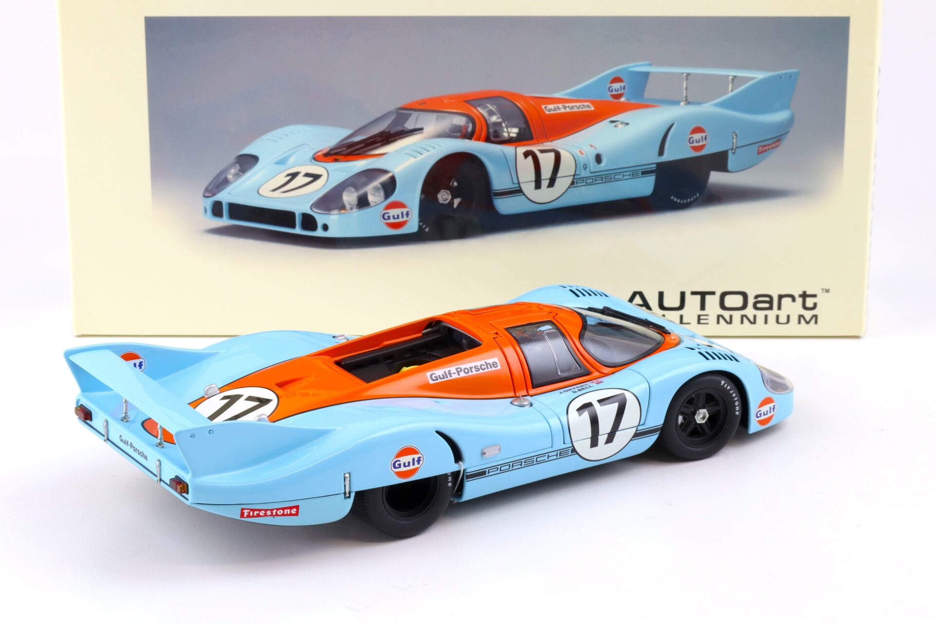 1:18 AUTOart Porsche 917 Long Tail Le Mans 1971 Siffert/ Bell #17 GULF blue/ orange