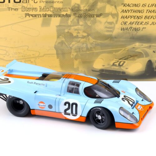 1:18 AUTOart Porsche 917K Steve McQueen 24h Le Mans #20 GULF blue 80030