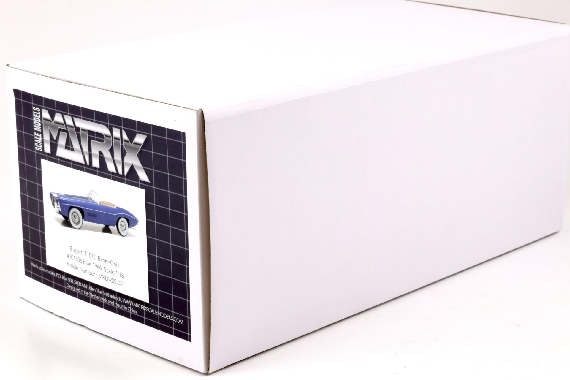 1:18 Matrix Bugatti T101C Exner-Ghia open Top 1966 blue