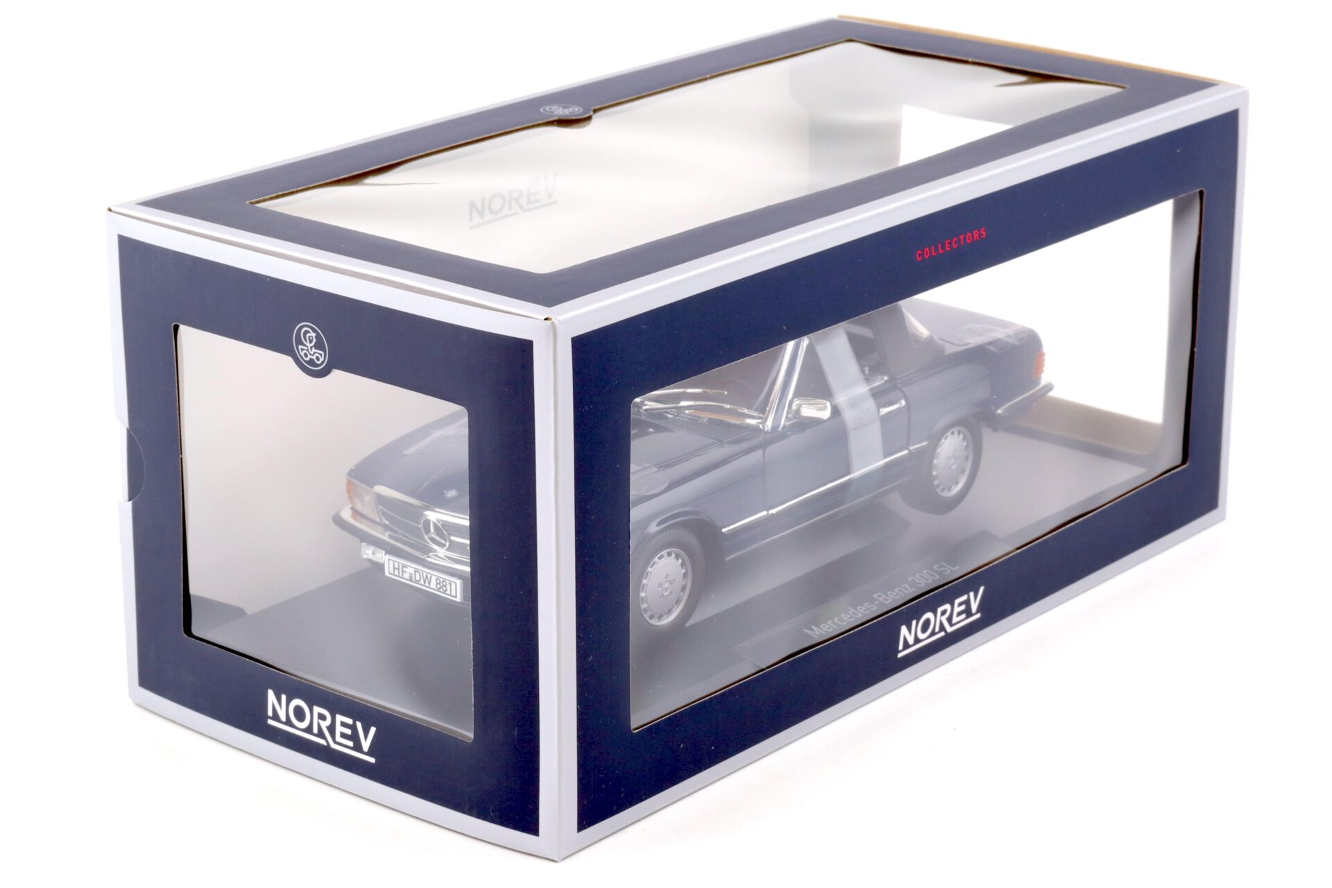1:18 Norev Mercedes 300 SL Cabriolet R107 with Top 1986 dark blue