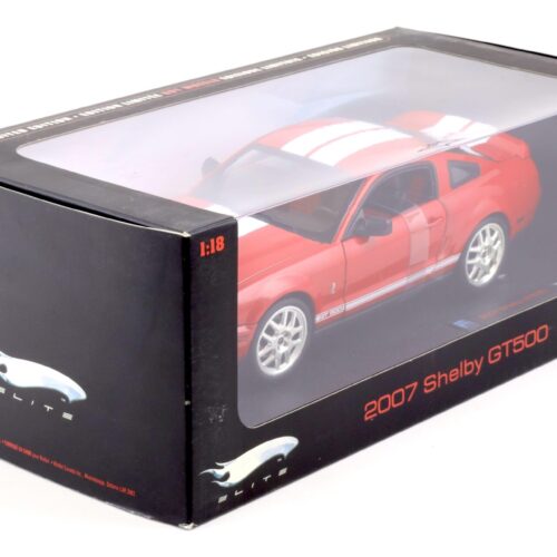 1:18 Hot Wheels Elite 2007 Shelby GT500 Coupe red/ white stripes