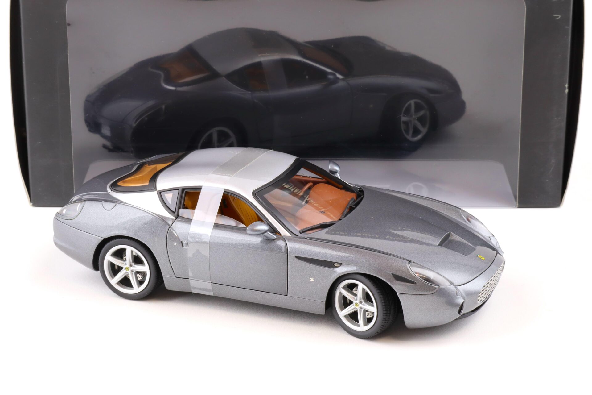 1:18 Hot Wheels Elite Ferrari 575 GTZ Zagato Coupe grey metallic/ silver roof