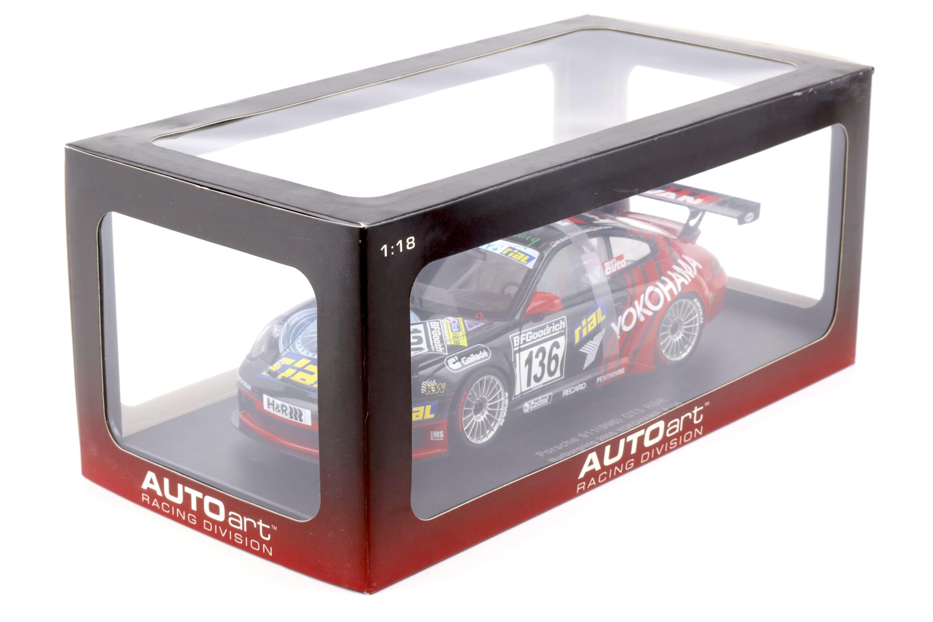 1:18 AUTOart Porsche 911 (996) GT3 RSR YOKOHAMA #136 Nürburgring 2005 - 80571
