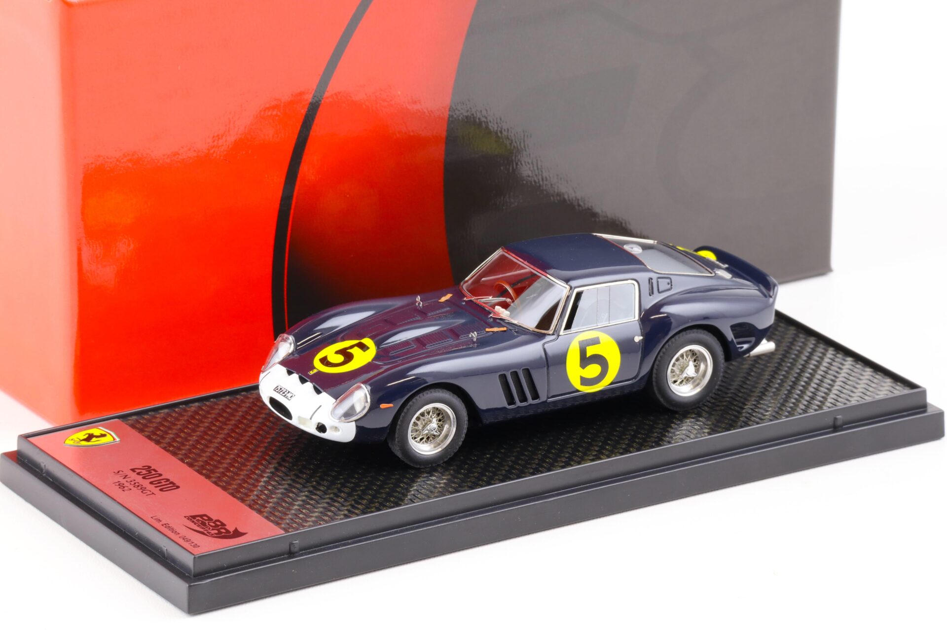 1:43 BBR Ferrari 250 GTO 1962 S/N 3589GT Tourist Trophy #5 - Limited 130 pcs.