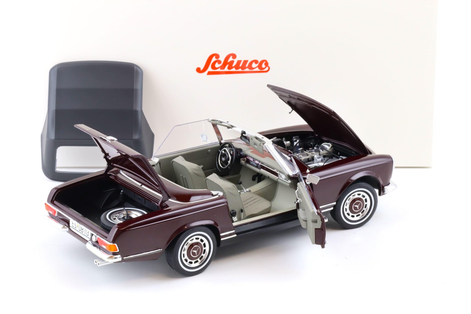 1:18 Schuco Mercedes 280 SL Pagode W113 Cabriolet bordeaux red 1963