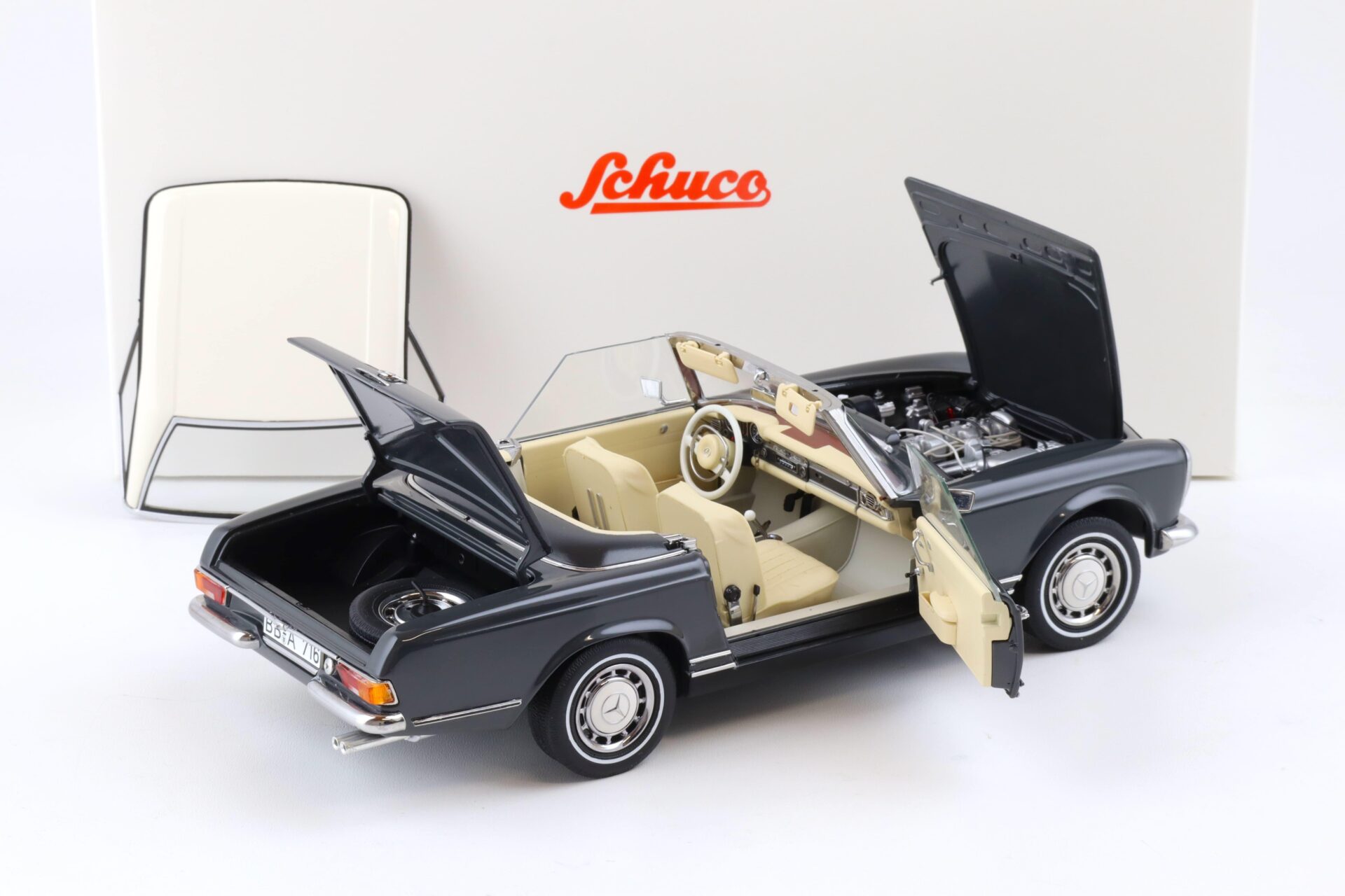 1:18 Schuco Mercedes 280 SL Pagode W113 Cabriolet dark grey 1963