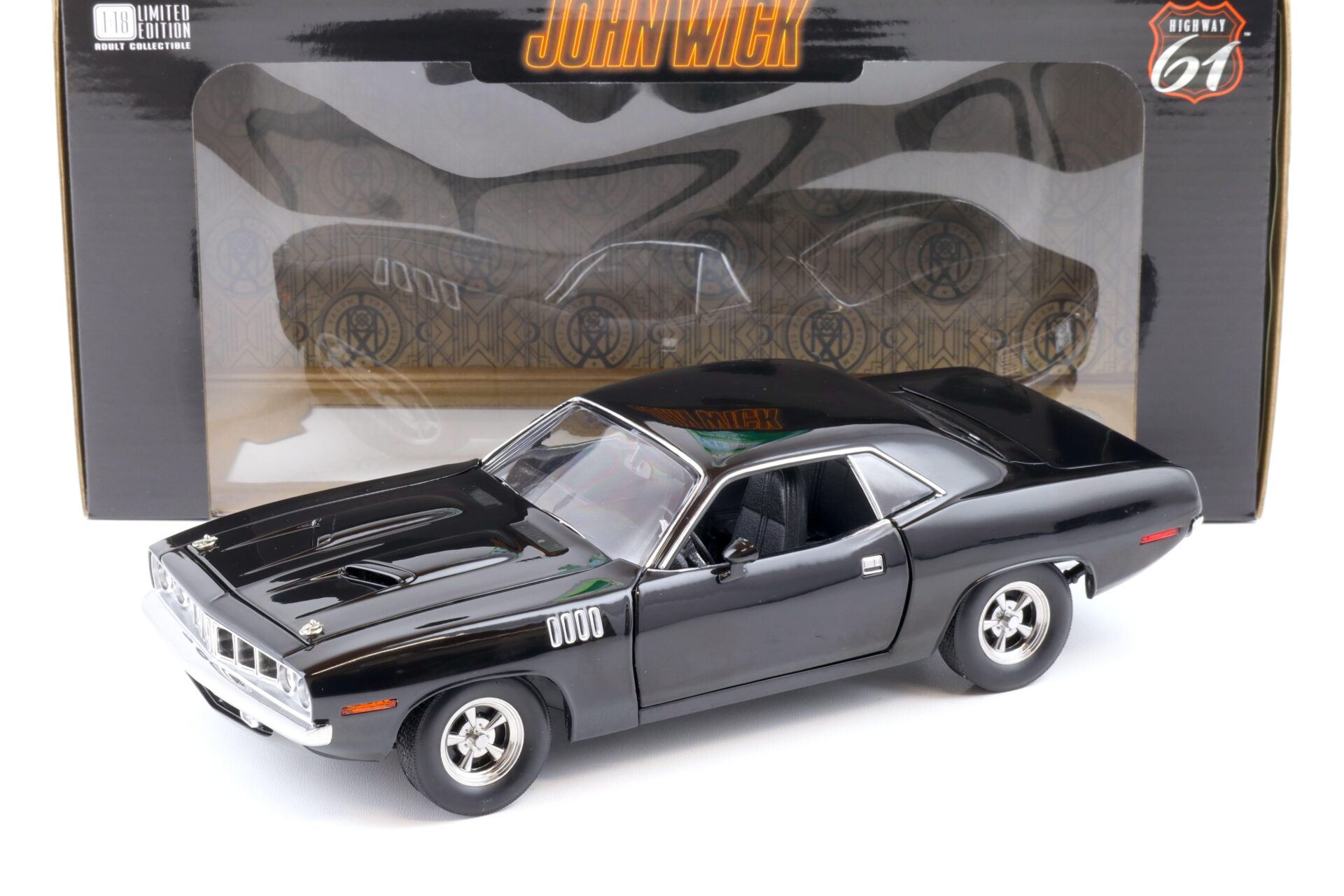 1:18 Highway61 Plymouth Cuda Coupe black JOHN WICK Chapter 4