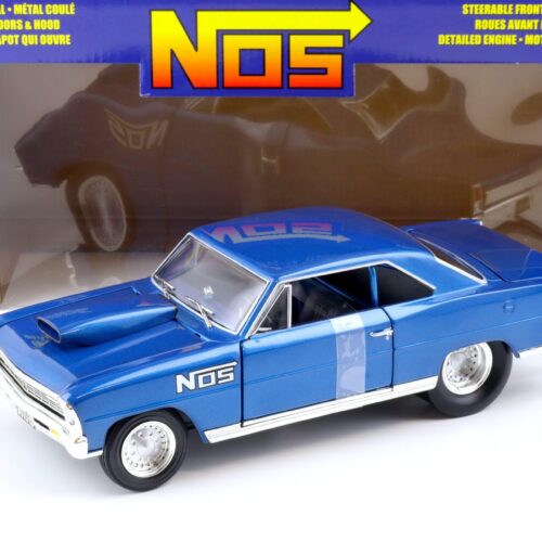 1:18 ERTL 1966 Chevrolet Nova Pro Street Coupe NOS blue metallic