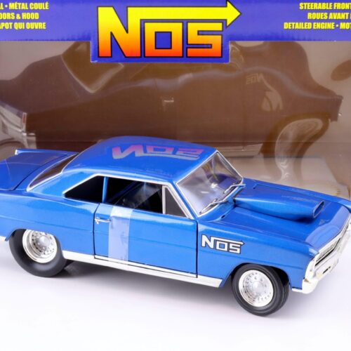 1:18 ERTL 1966 Chevrolet Nova Pro Street Coupe NOS blue metallic