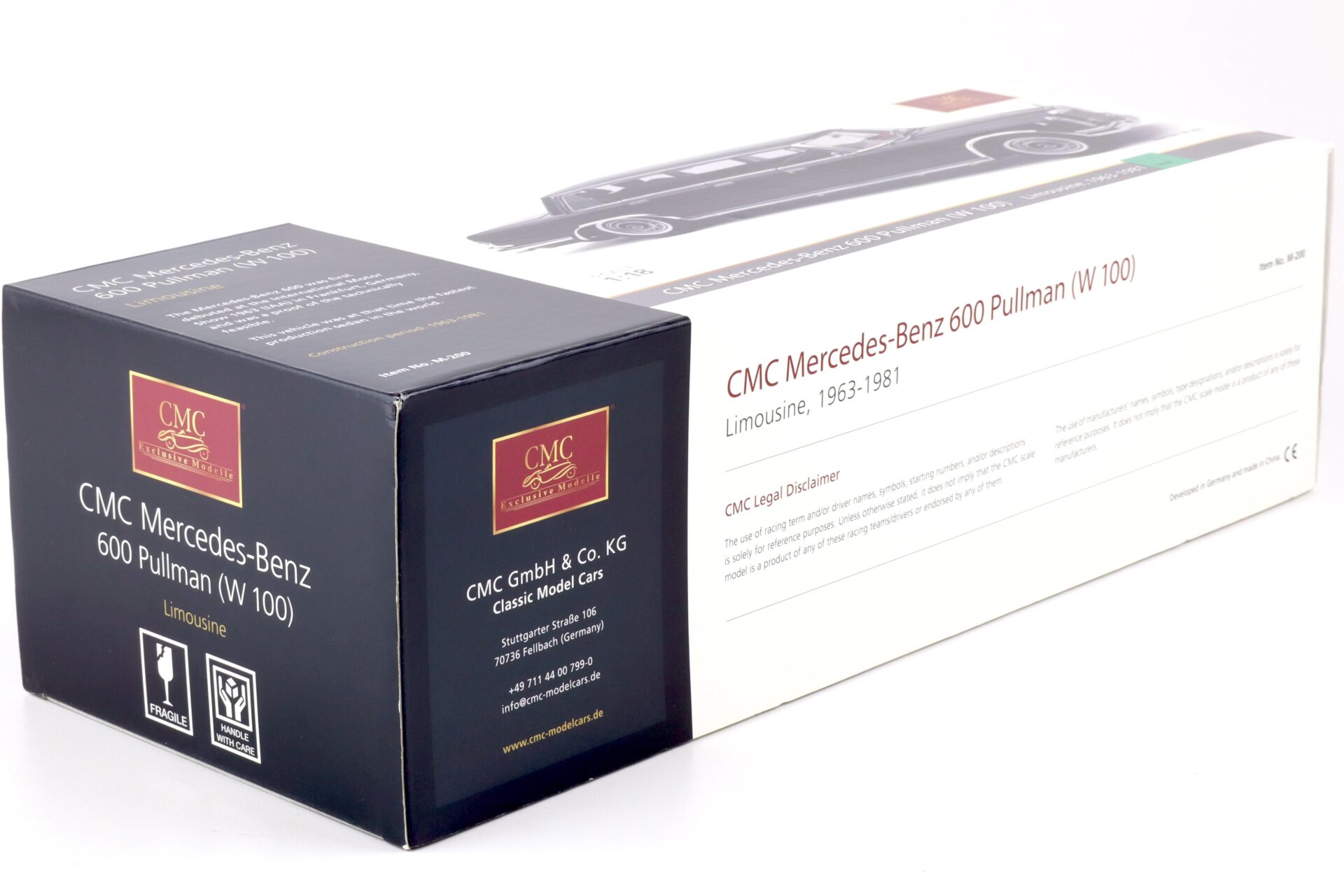 1:18 CMC Mercedes 600 Pullman (W100) Limousine 1963-1981 black M-200